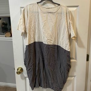 Oversized, Block Color Linen Tunic Dress (Womens S-M-L)